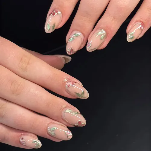 Hand-painted nail art by The Nail Bar, Farnworth, Bolton