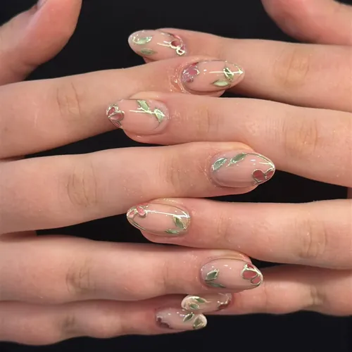 Hand-painted nail art by The Nail Bar, Farnworth, Bolton