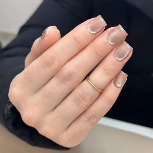 Hand-drawn french tip nails by The Nail Bar, Farnworth, Bolton