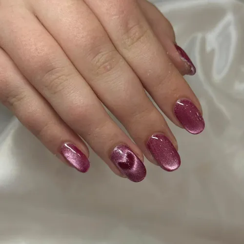 Chrome and cat eye nails by The Nail Bar, Farnworth, Bolton