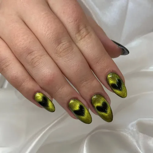 Chrome and cat eye nails by The Nail Bar, Farnworth, Bolton