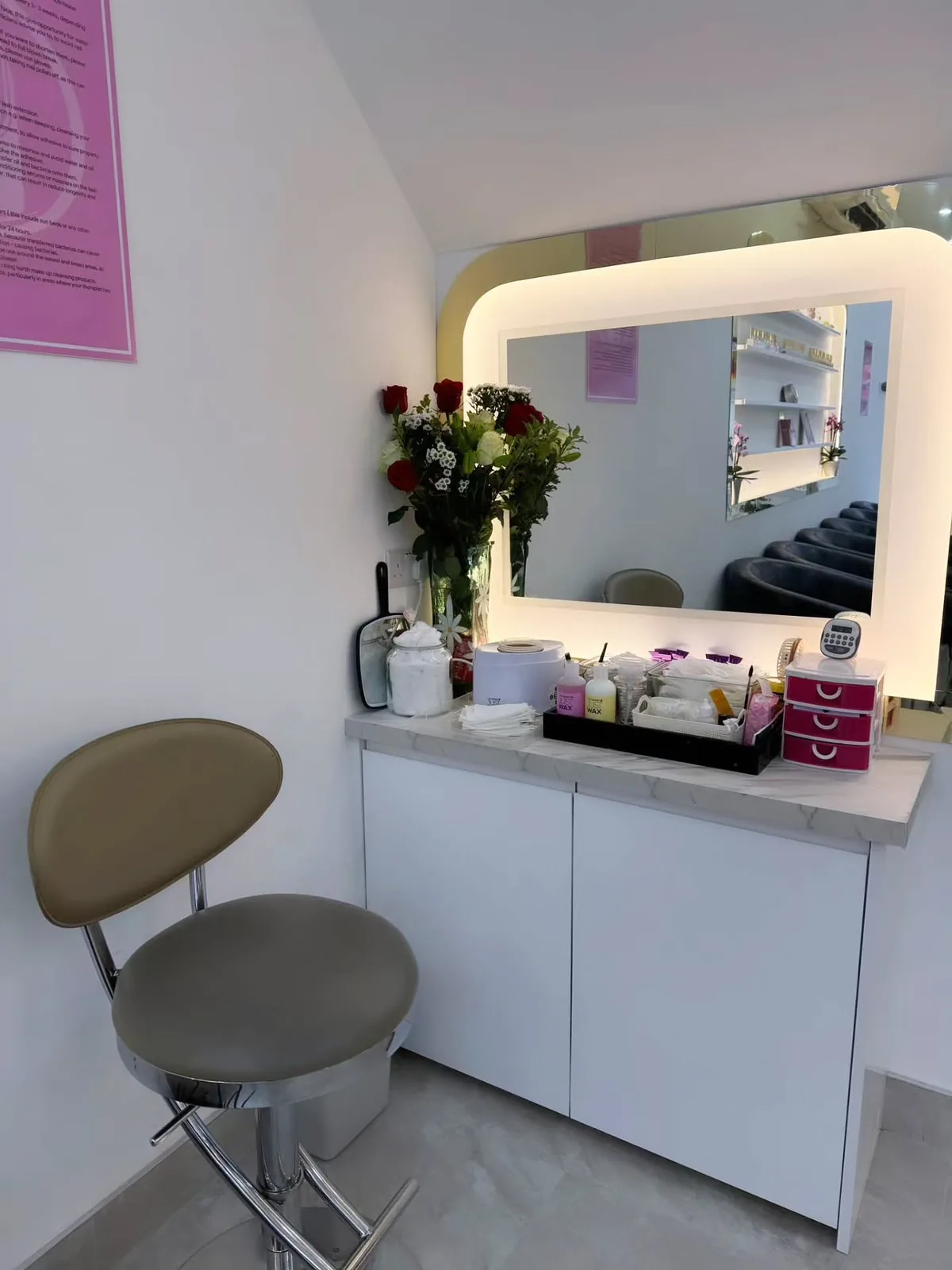 The beauty station at The Nail Bar, Farnworth