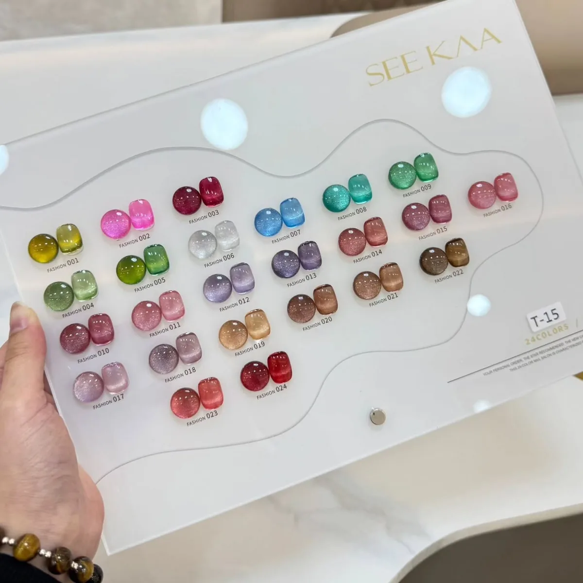 Gel & builder shades sample board at The Nail Bar, Farnworth