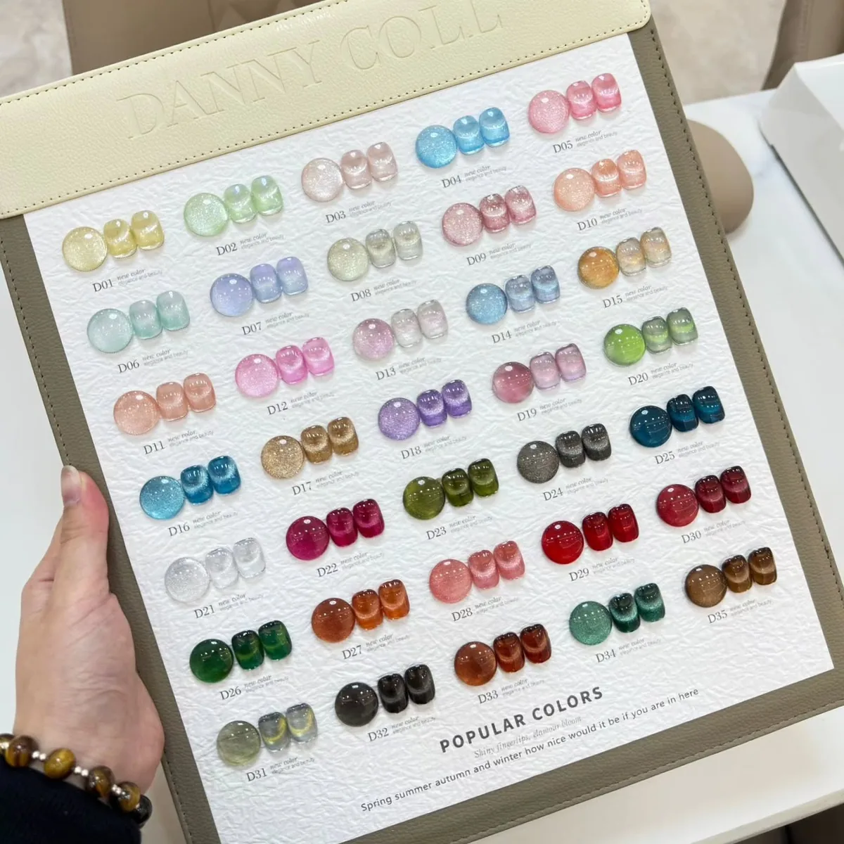 Popular colours sample board at The Nail Bar, Farnworth